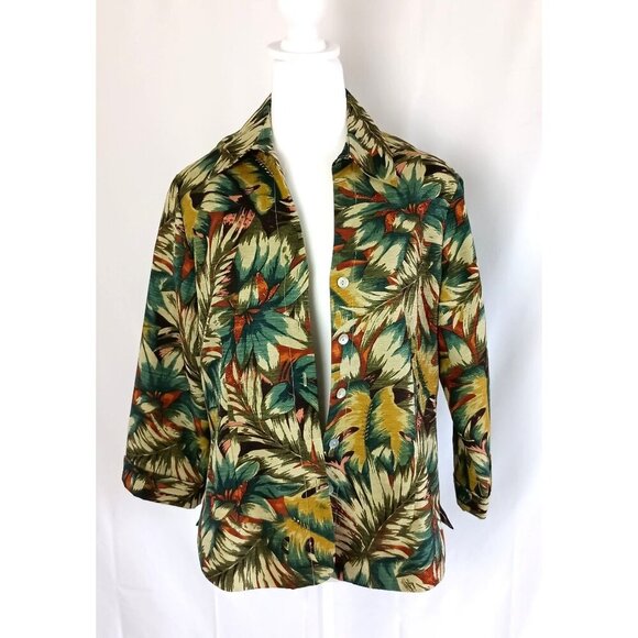 Silk Land 100% Silk Beaded Jacket Blazer Size M Lightweight Summer Cover - Picture 2 of 10